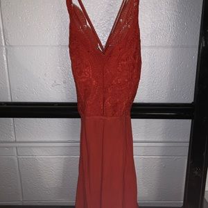 orange lace romper